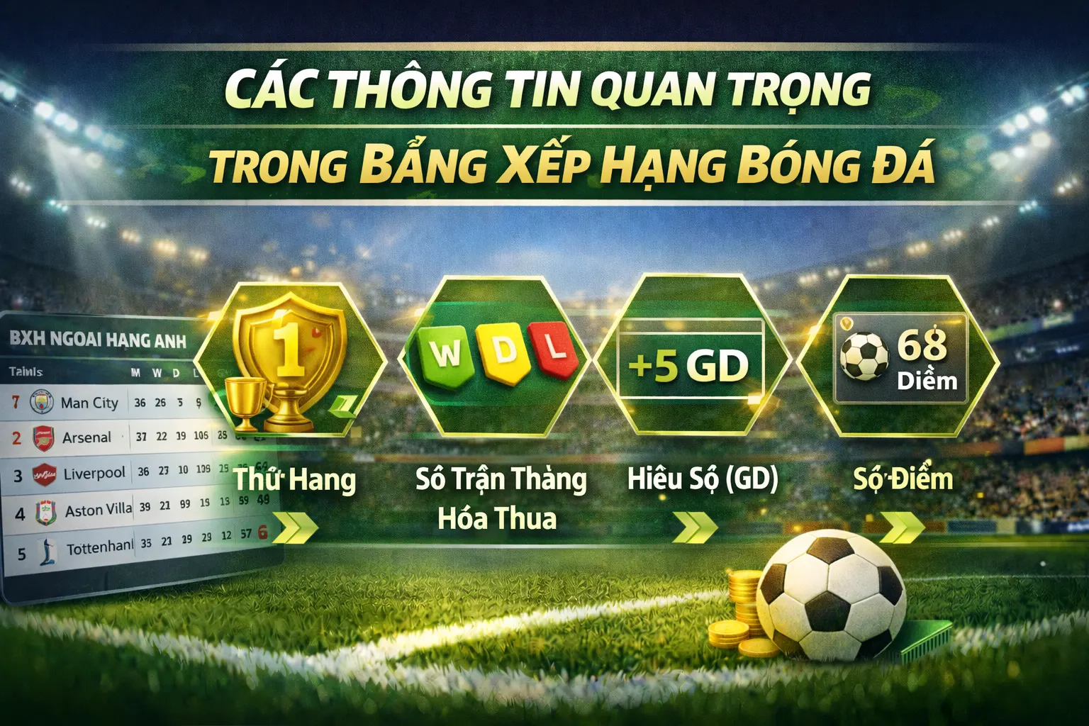 Lợi ích khi theo dõi bảng xếp hạng bóng đá trực tuyến